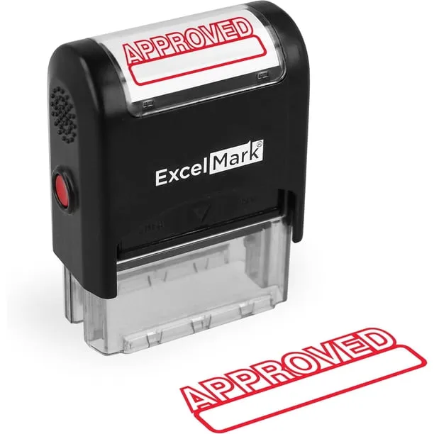APPROVED Self Inking Rubber Stamp - Red Ink