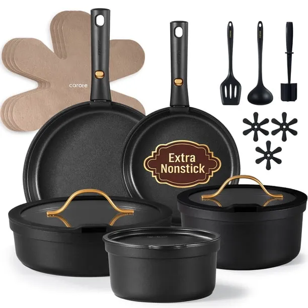 Carote 20 Pcs Nonstick Cookware Sets Pots and Pans