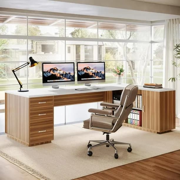 Tribesigns 858 L Shaped Executive Desk Extra Large