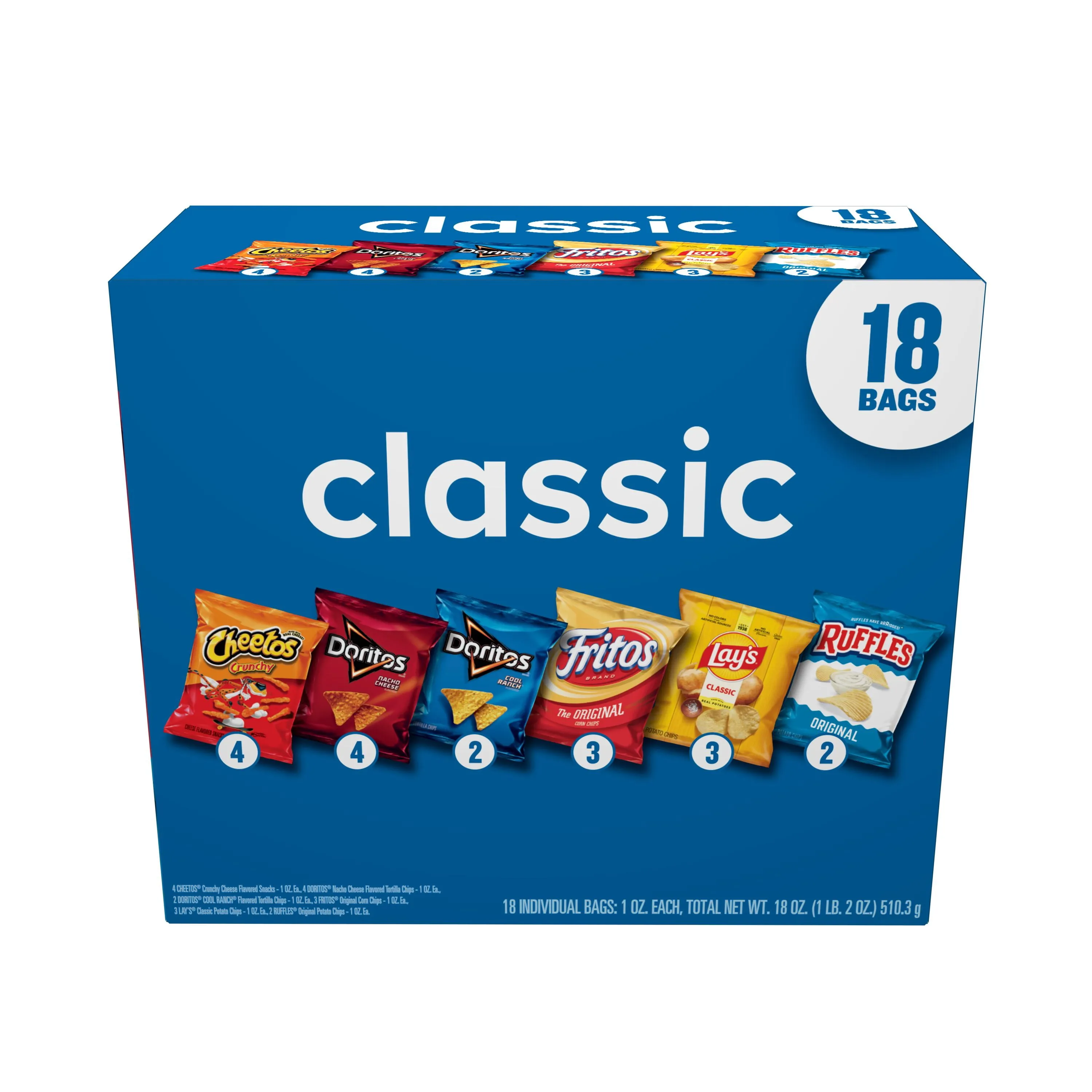 Frito Lay Classic Mix Variety Pack, 1 oz Bags, 18 count