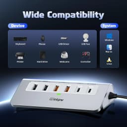 USB C Hub 10GBPS 9 in 1 USB 32 Hub with 4K60HZ - Thumbnail 4