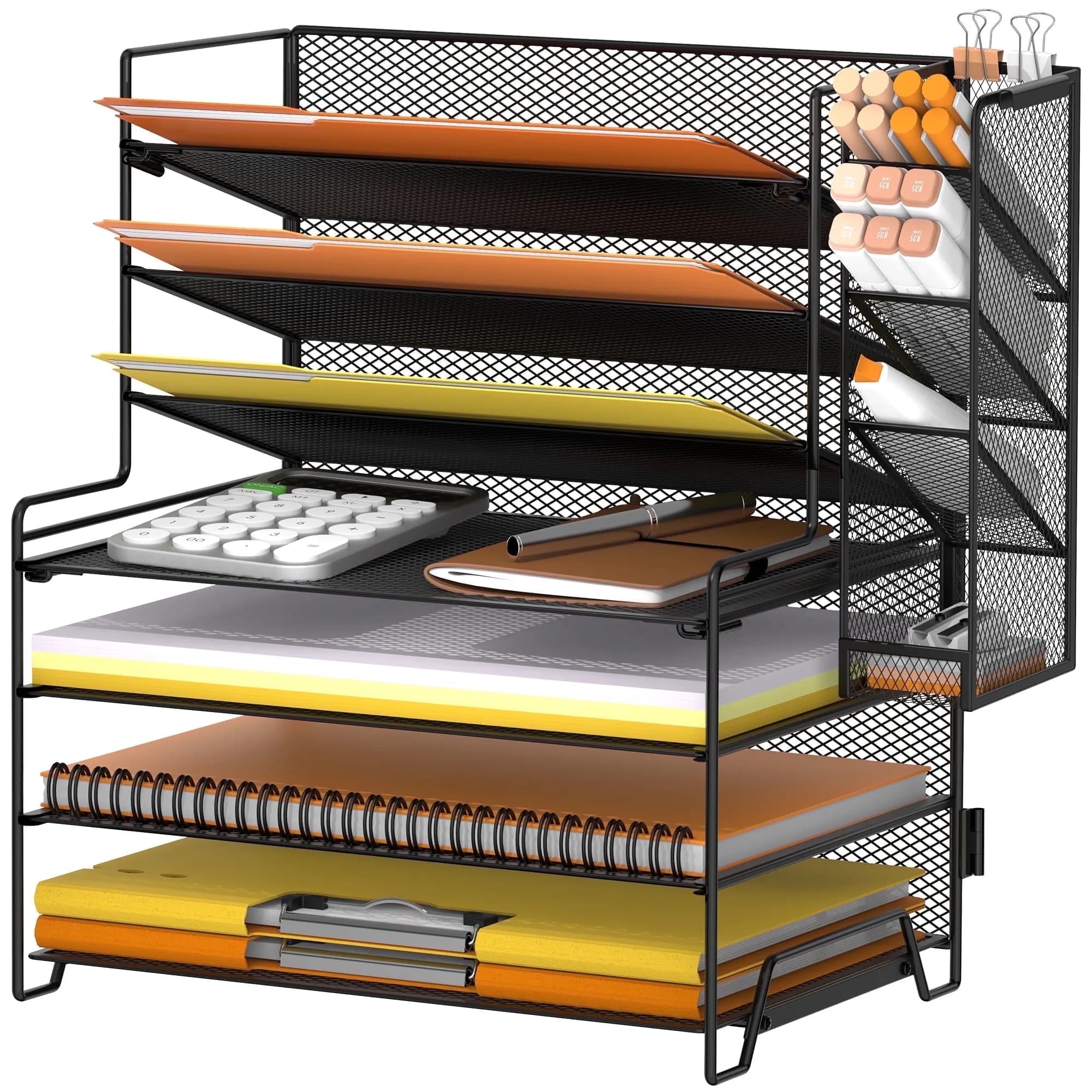 Intige 7 Tier Metal Mesh Desk File Organizer with