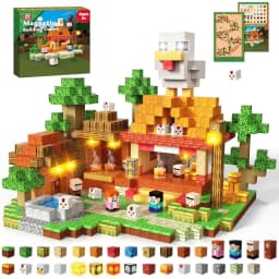 Annexfun 200PCS Magnetic Blocks with Light Up - Thumbnail 1
