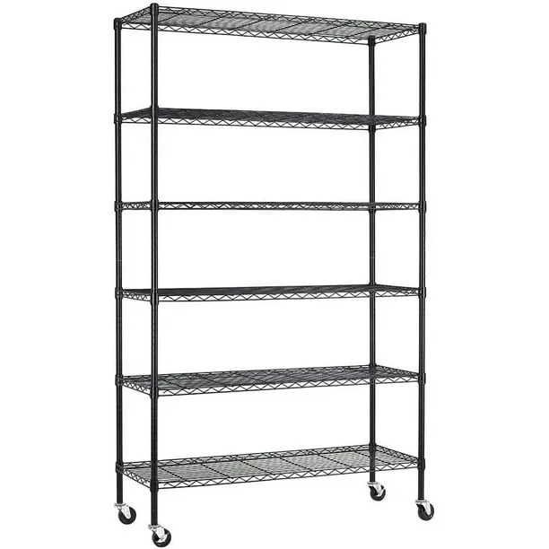Bestoffice 6 Tier Wire Shelving Unit with Wheels