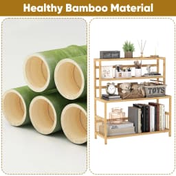 Gtouse 4 Tier Desktop Shelf Bamboo Desktop - Thumbnail 4