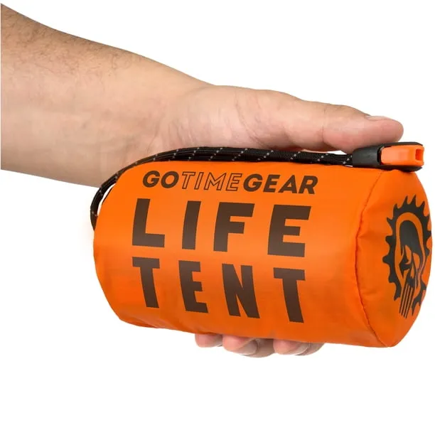 Go Time Gear Life Tent 2-Person Emergency Survival Shelter, Waterproof Thermal Tube Tent, Orange