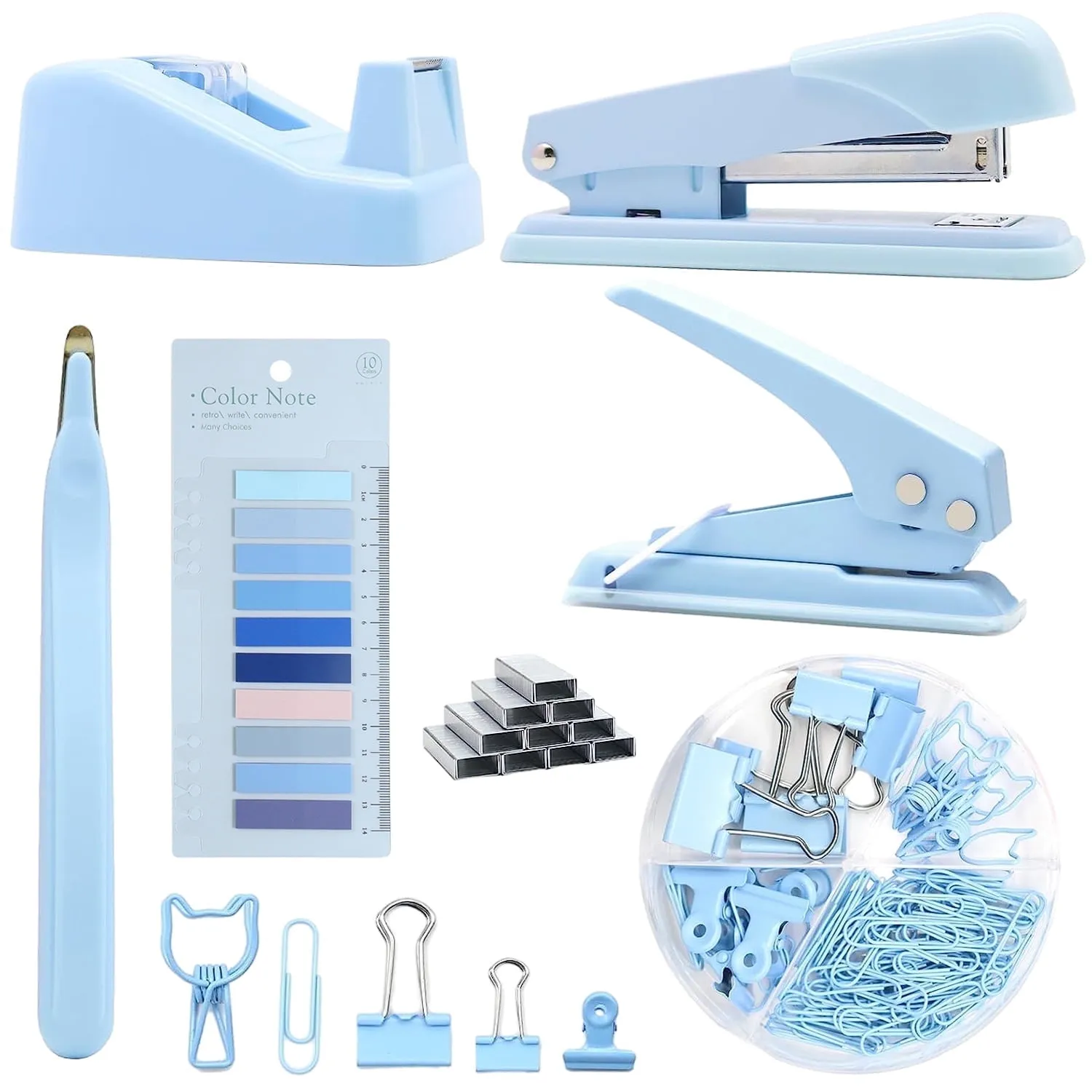 Blue Office Supplies Desk Organizers and