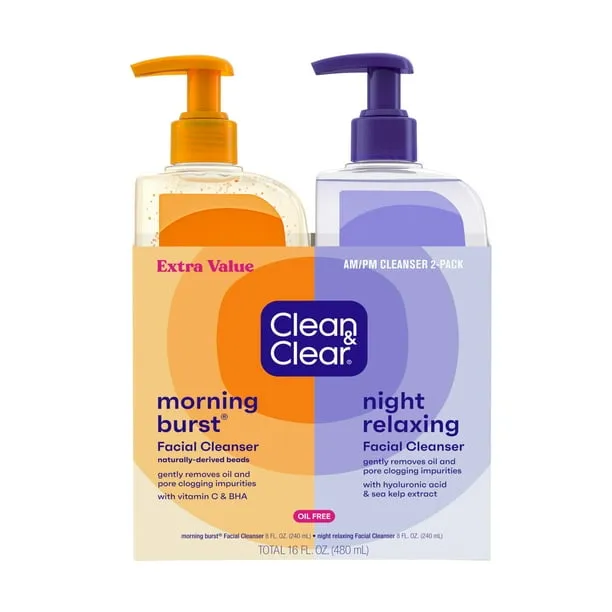 Clean and Clear Day and Night Acne Face Wash Oil