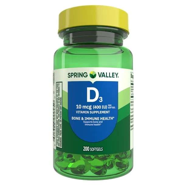 Spring Valley Vitamin D3 Softgels10 Mcg 400 Iu 200