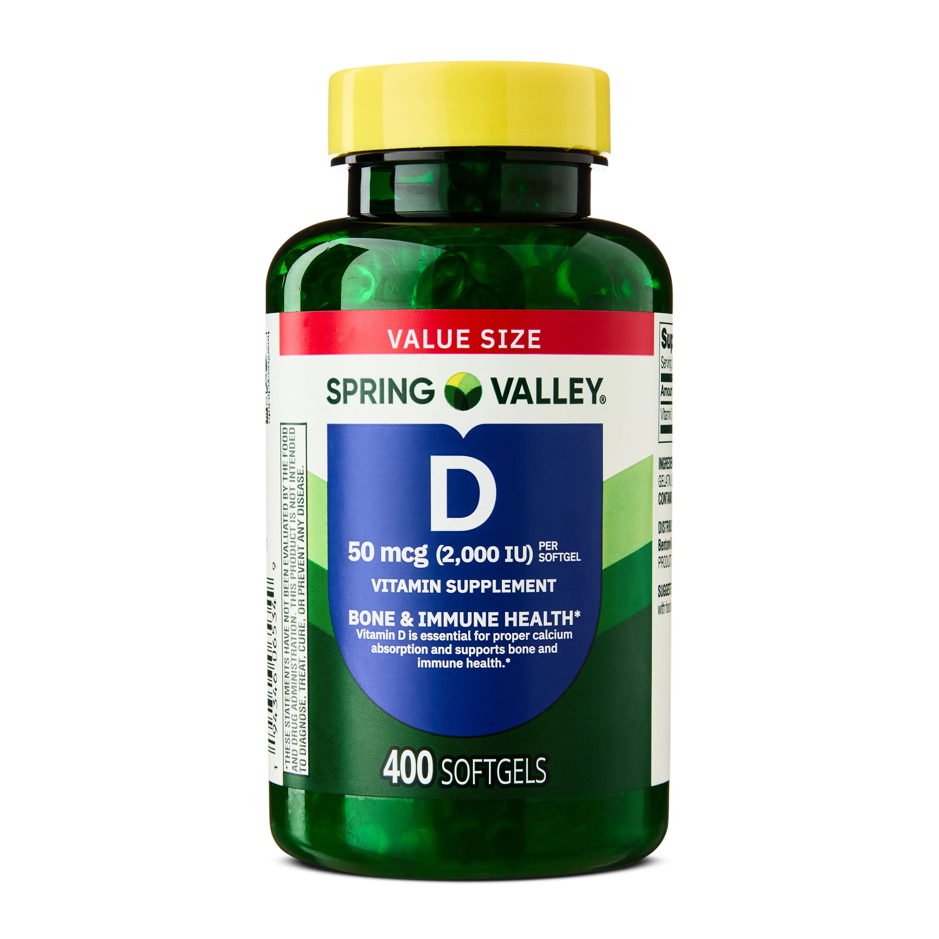Spring Valley Vitamin D3 Softgels 50 Mcg 2000 Iu