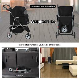 Bestpet Pet Stroller 3 Wheels Travel Folding - Thumbnail 5