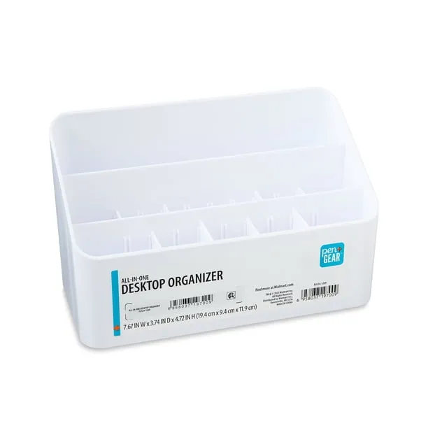 Pengear White All in One Desktop Storage Organizer