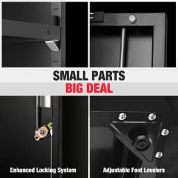 Workpro Black Small Industrial Metal Storage - Thumbnail 3