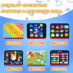 COWIN Busy Board Montessori Toys for Toddler Boy - Thumbnail 6