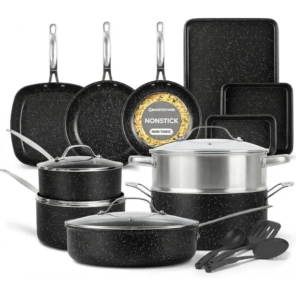 Granitestone 20 Pc Complete Pots and Pans Set Non