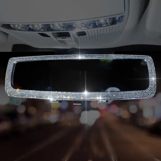 Bamill Car Rear View Mirror Accessories with Bling