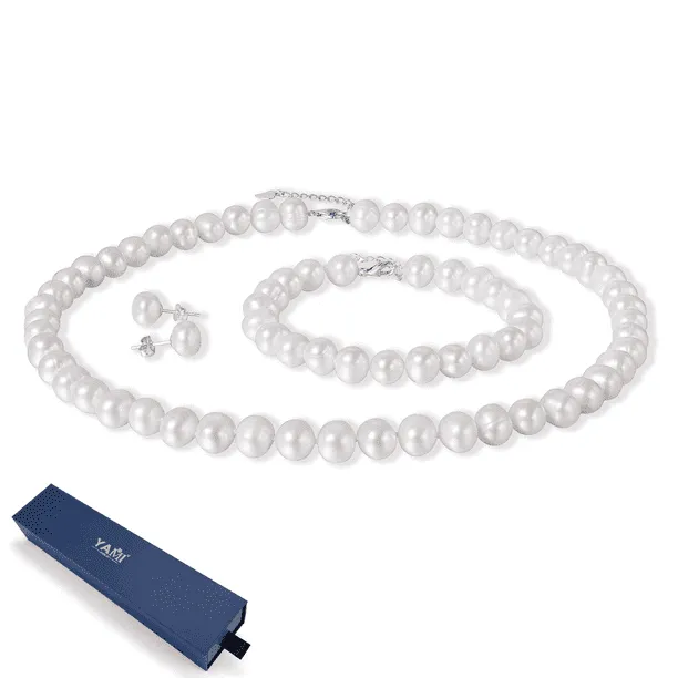 85 9MM Freshwater Cultured Pearl Necklace and