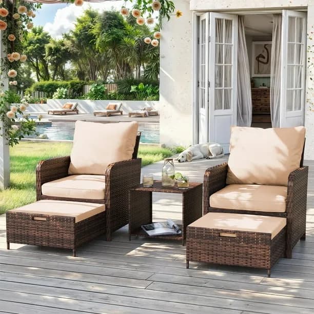 Poteban Balcony Furniture 5 Piece Patio Furniture