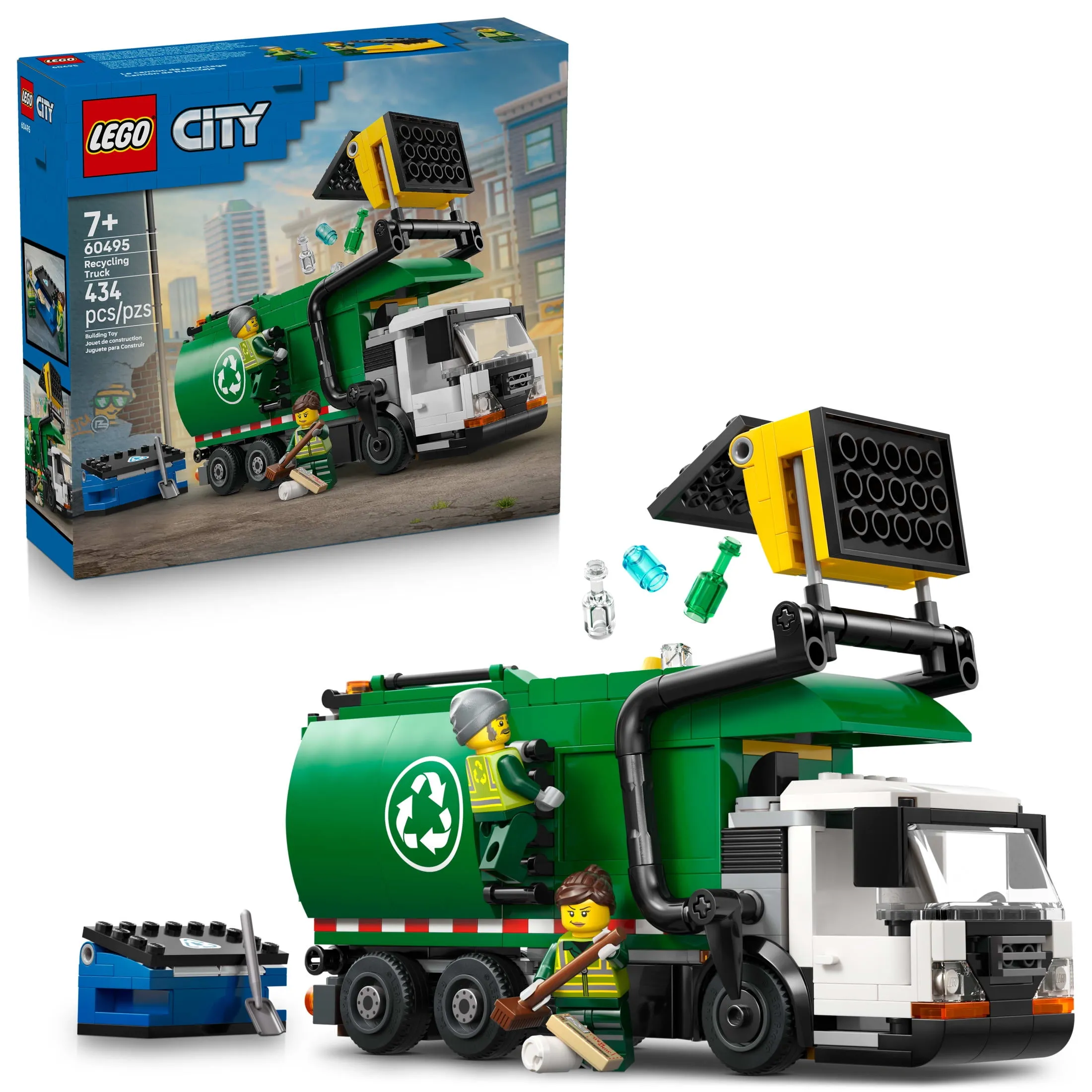 LEGO City Recycling Truck Toy - Building Set for Boys & Girls, Ages 7+ - Trash Truck Toy W/ Garbage Loading Function - B