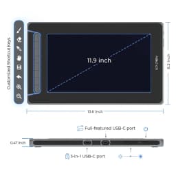XP-Pen Artrist 12 2nd Drawing Tablet with 1080P - Thumbnail 3
