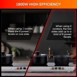 Induction Cooktop 2 Burners 1800W Countertop - Thumbnail 8