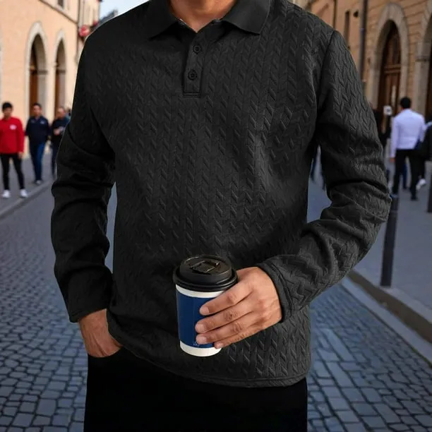 Men Clothing Men's Knit Polo Shirts Casual Button