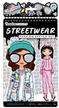 Fashion Angels Streetwear Sketch Portfolio Set with 150+ Stickers & 30+ Silhouettes for Ages 6