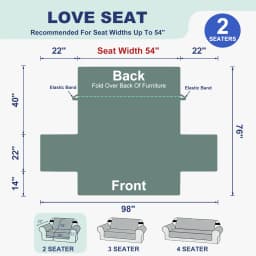 Gped Reversible Sofa Cover Water Resistant Couch - Thumbnail 2