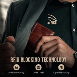 Bull Guard Best Leather Men's Rfid Trifold Wallet - Thumbnail 4