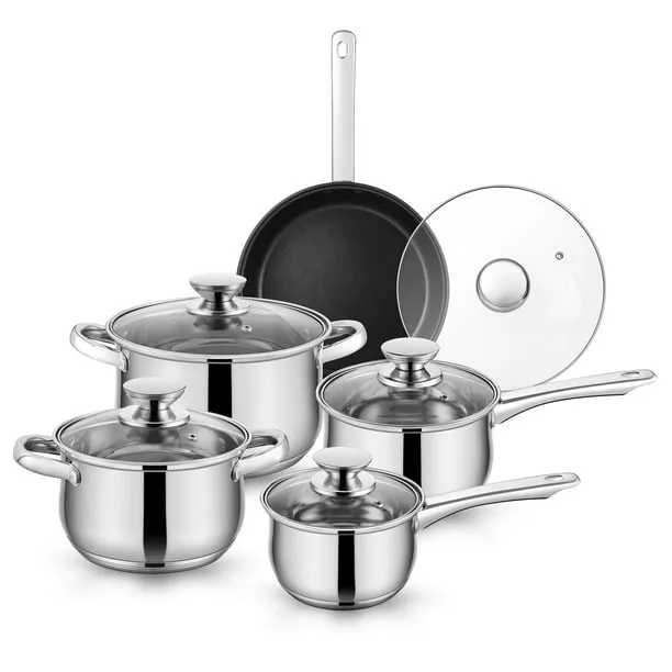 Coliware Pots and Pans Set 5PCS Stainless Steel