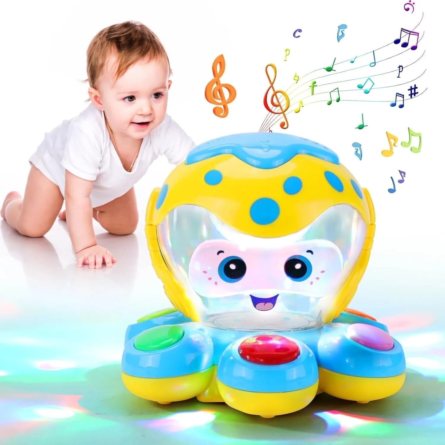 ANTIC DUCK Toddler Toys, Baby Toys 6-12 Months, Baby Learn Walk Party Crawling Toys, Infant Toys for 1 Year Old Girls Bo