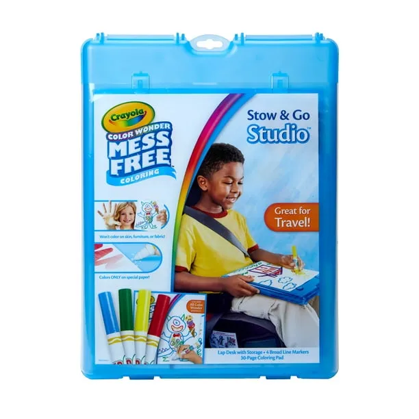 Crayola Mess Free Color Wonder, Stow & Go Coloring Studio, Creative Activities for Kids, Art Supplies, Gifts for Toddler