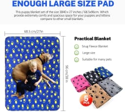 Livhil 5 Pack Large Fleece Dog Blanket 38X 27 Inch - Thumbnail 4
