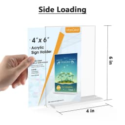 Maxgear 4X6 Acrylic Sign Holder 12 Pack Clear - Thumbnail 3