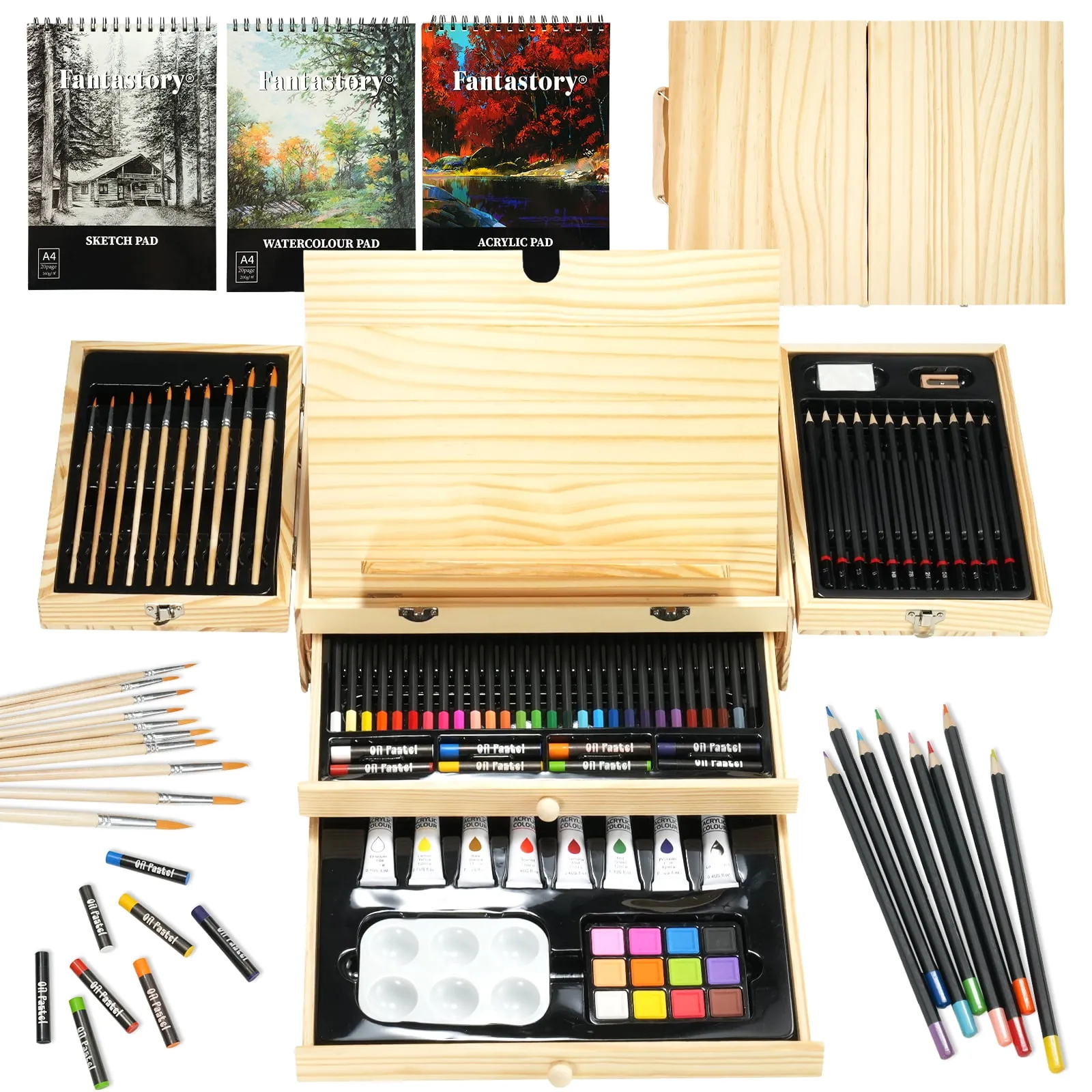 Fantastory 85 Pcs Art Set for Painting Drawing