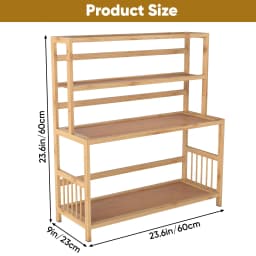 Gtouse 4 Tier Desktop Shelf Bamboo Desktop - Thumbnail 2