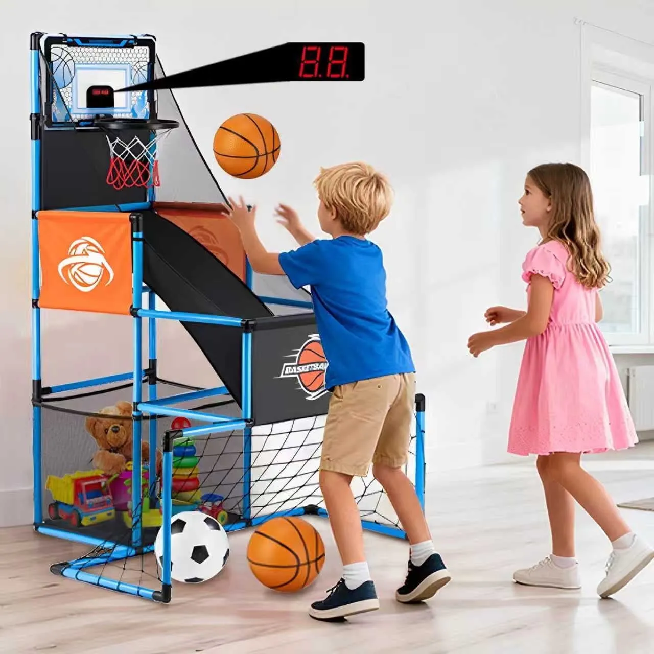 Vrogtik Electronic Basketball Set Arcade Hoop