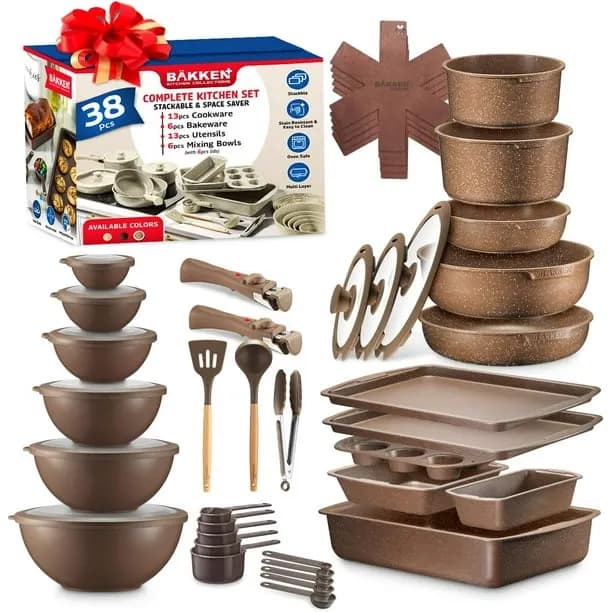 Bakken Master 38 Piece Granite Cookware and