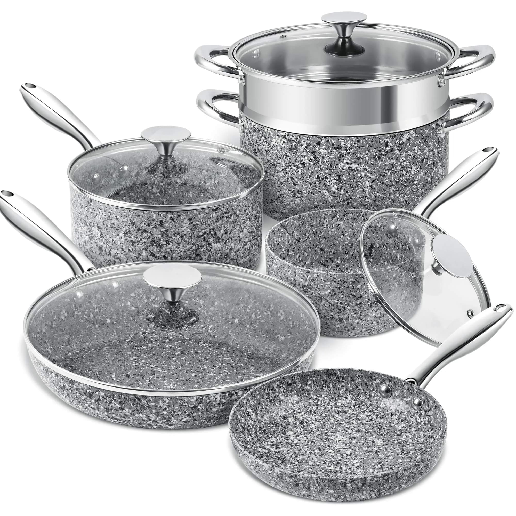 Michelangelo Stone Cookware Set 10 Piece Ultra