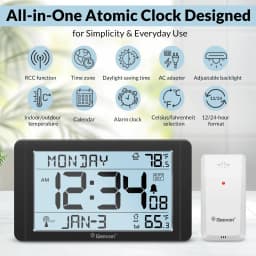 Geevon 108 Atomic Clock with Indoor Outdoor - Thumbnail 2