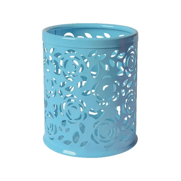 Pen Holder & Multicolor Pencil Cup, Mesh Metal Pen Holder Set, Round & Square, Non-Slip Base, Desk Organizer for Office