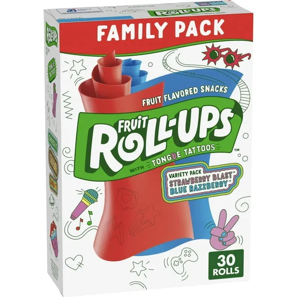 Fruit Roll-Ups Gluten Free Fruit Flavored Snacks, Variety Pack (30 Rolls)