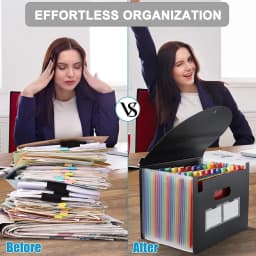 Phancir 24 Pocket Accordion File Organizer Thicker - Thumbnail 6
