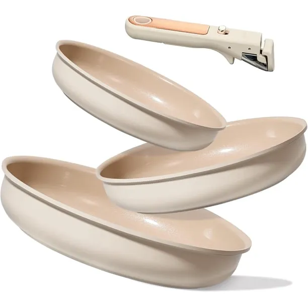 Carote 4 Pcs Ceramic Pans Set Nonstick Skillets