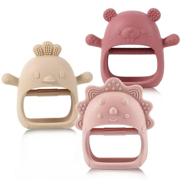 3 Pack Silicone Baby Teether Toys for Infants 3