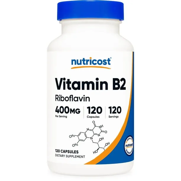 Nutricost Vitamin B2 Riboflavin 400MG 120 Capsules