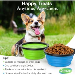 Pawaboo Collapsible Dog Bowls 2 Pack Silicone - Thumbnail 2