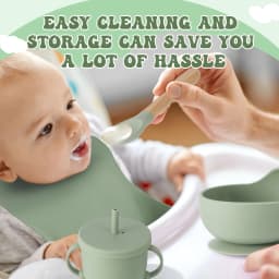 Hequsigns Army Green Silicone Baby Feeding - Thumbnail 2