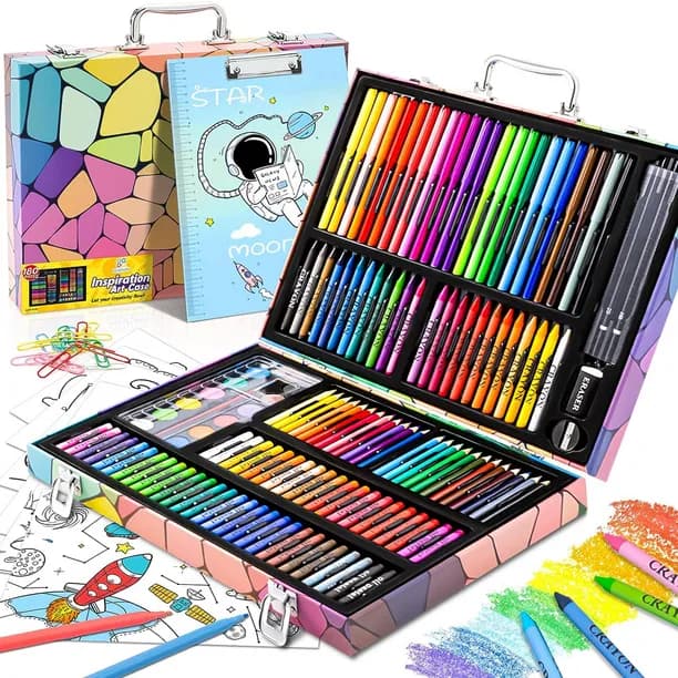 Art Supplies 180 Piece Drawing Painting Art Kit