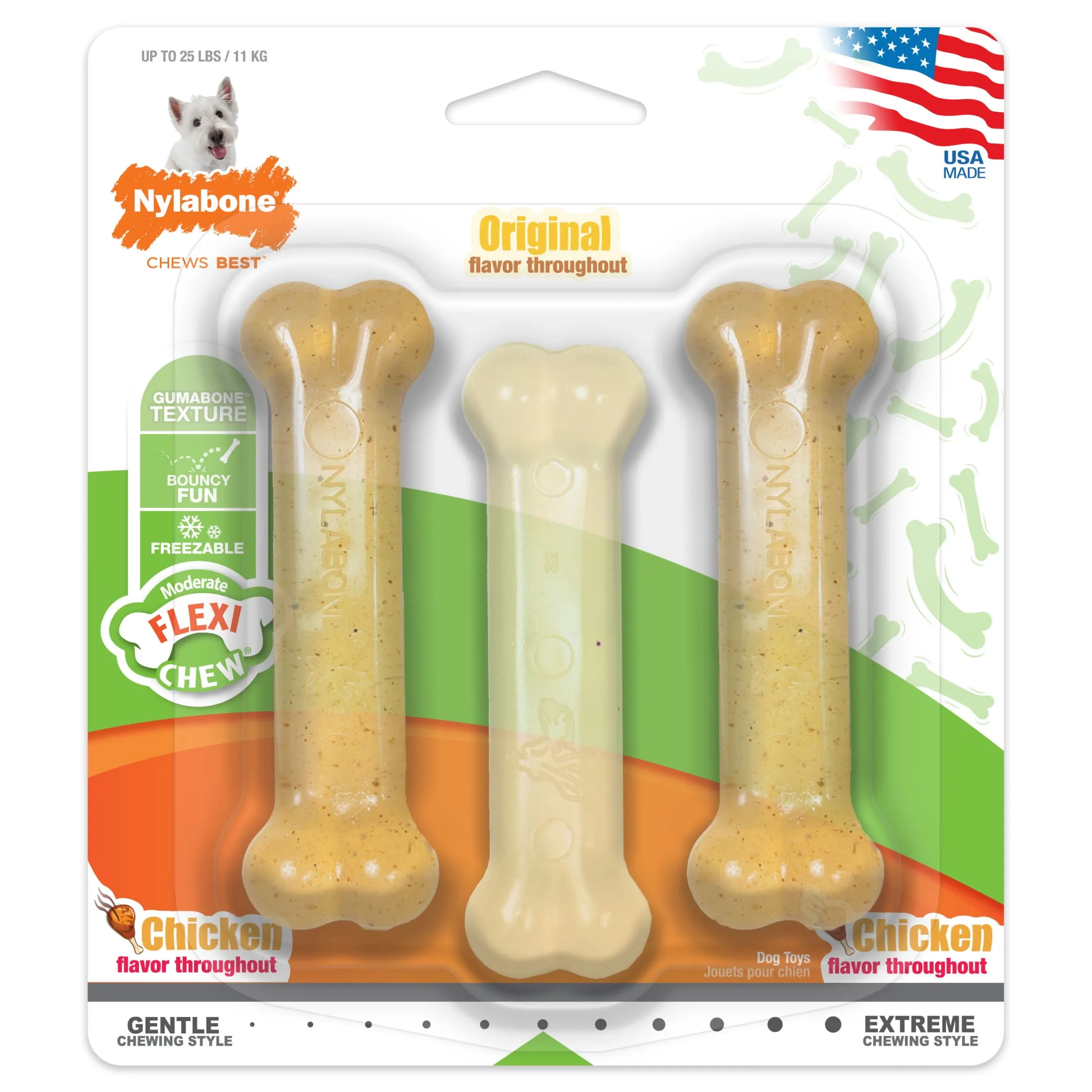 Nylabone Flexi Chew Original Bone Dog Chew Toy
